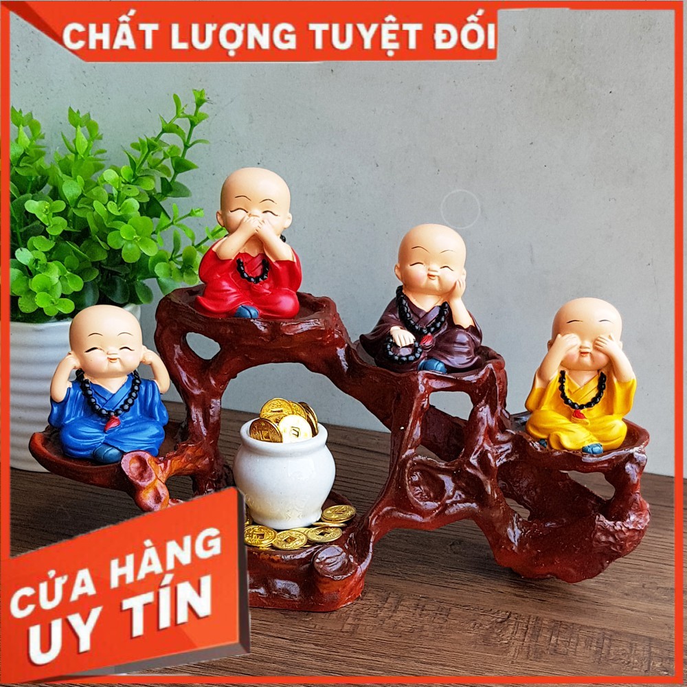 Bộ Tượng Chú Tiểu Tứ Không - Phật Phong Thủy 4 Tư Thế MSP93