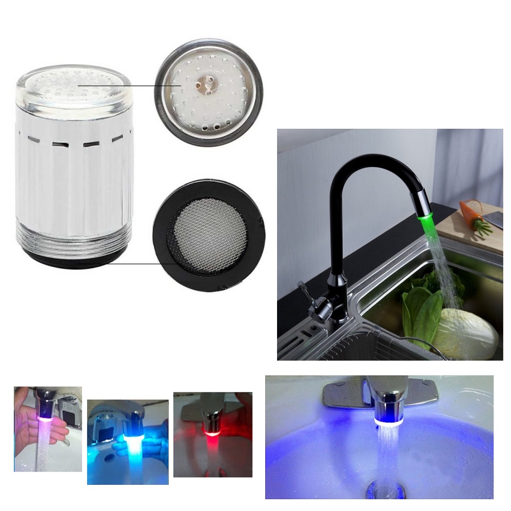 Đầu Vòi Nước Phát Ánh Sáng LED Thông Minh, Đổi Màu Liên Tục (KHÔNG DÙNG ĐIỆN HOẶC PIN)