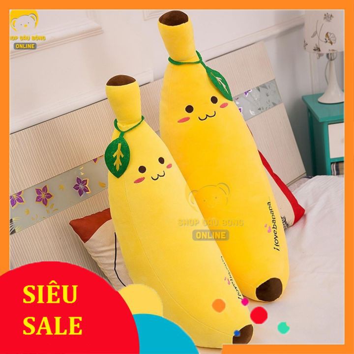 Gối ôm quả chuối bông cao cấp mềm mịn, sản phẩm nhỏ được đựng trong hộp, đóng gói cẩn thận