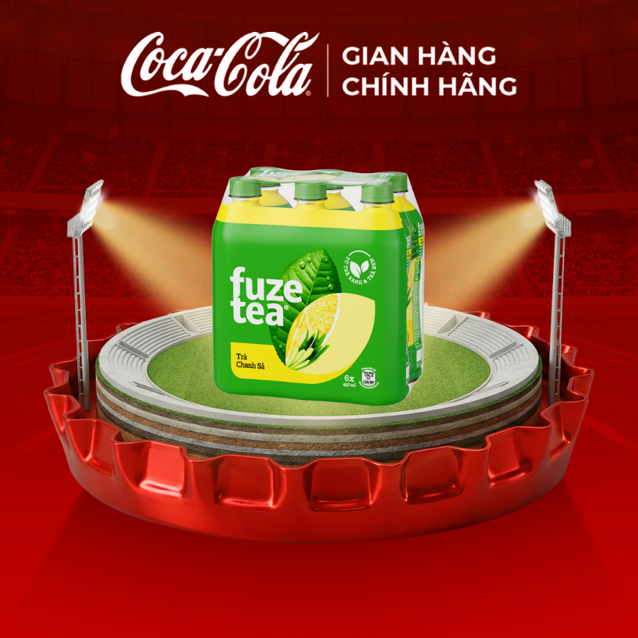 [SIÊU SALE ] Lốc 6 Chai Trà Fuze Tea Chanh Với Sả Chai 450ml/Chai Sale 25.11 Coca-Cola Chính Hãng_LD