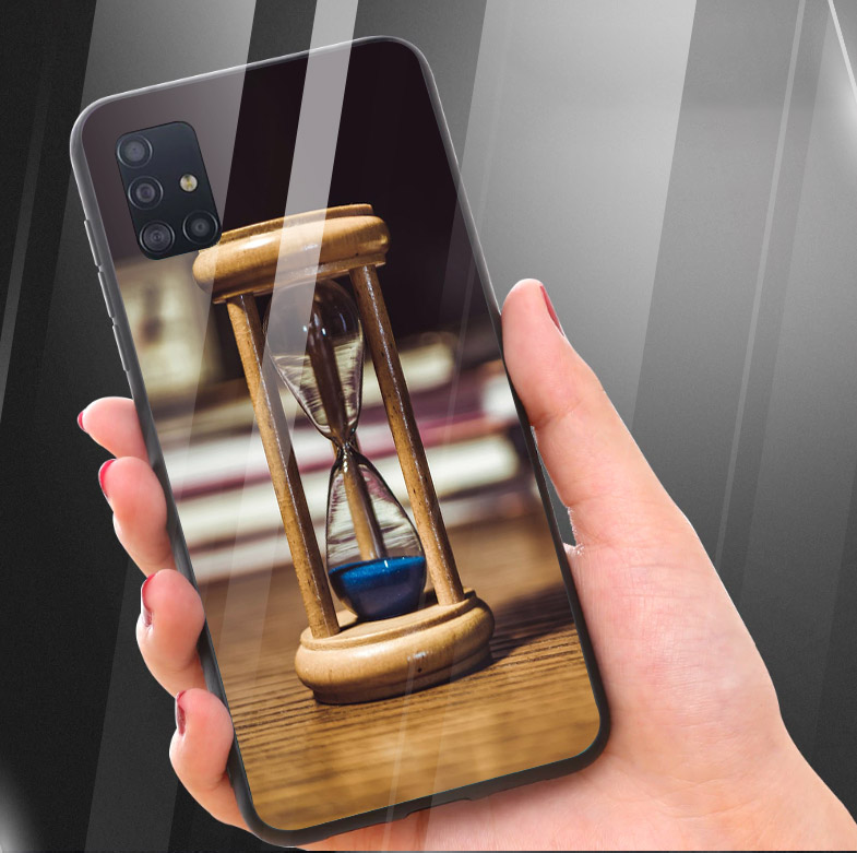 Ốp điện thoại kính cường lực cho máy Samsung Galaxy A71 - Đồng hồ cát xanh MS ADBTU006