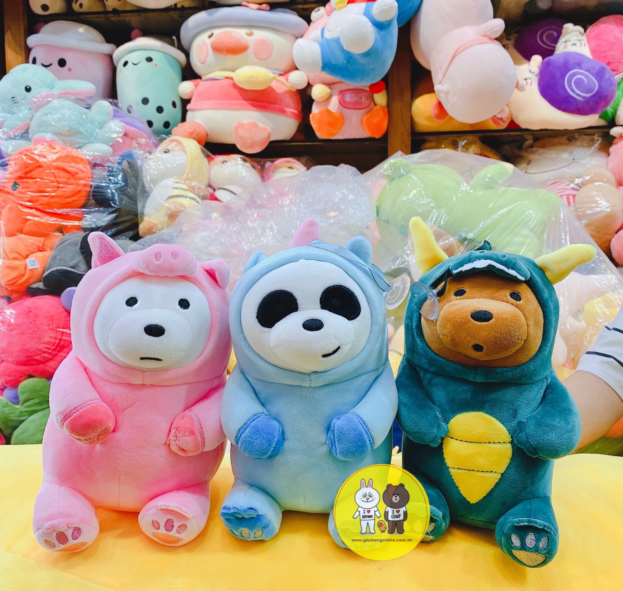 Gấu bông 3 anh em nhà gấu cosplay size mini 20cm Xưởng Gấu bông Việt Nam