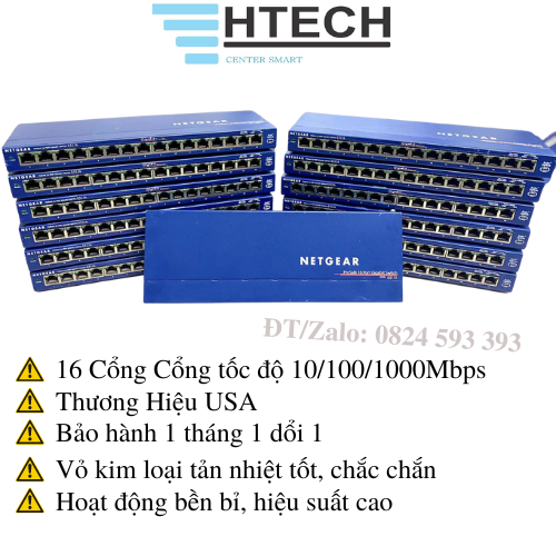Bộ chia mạng cũ netgear gs116 16-port 10/100/1000 gigabit switch
