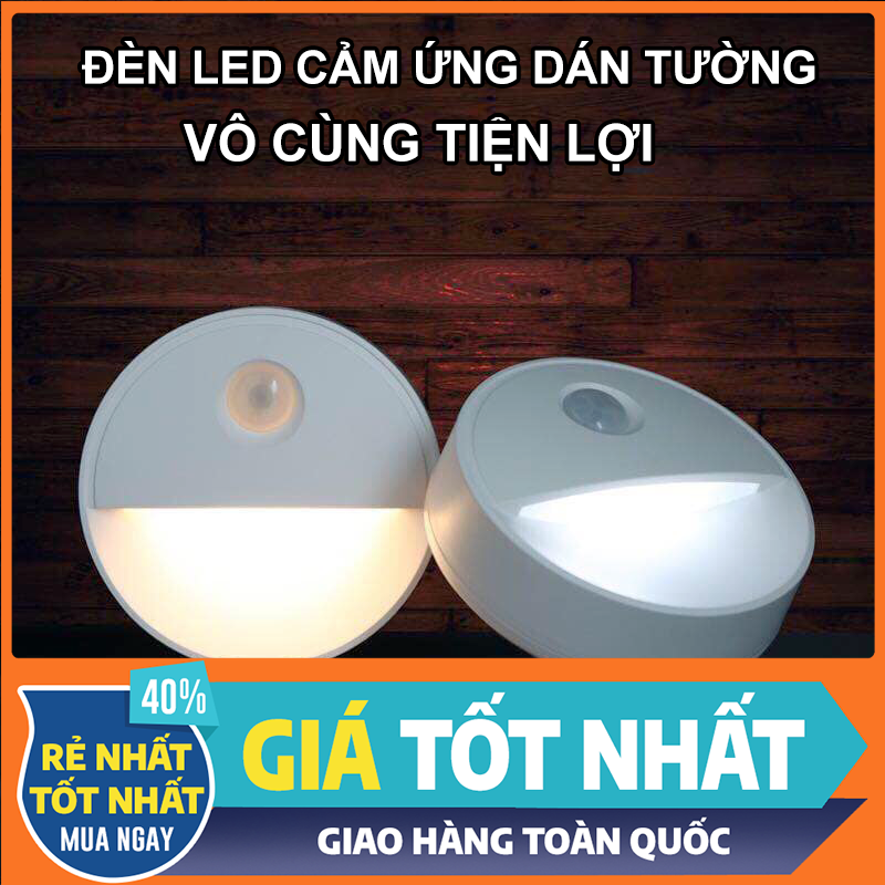 ĐÈN LED CẢM ỨNG DÁN TƯỜNG, DÁN TRẦN NHÀ , TỦ QUẦN ÁO CỰC KỲ TIỆN LỢI