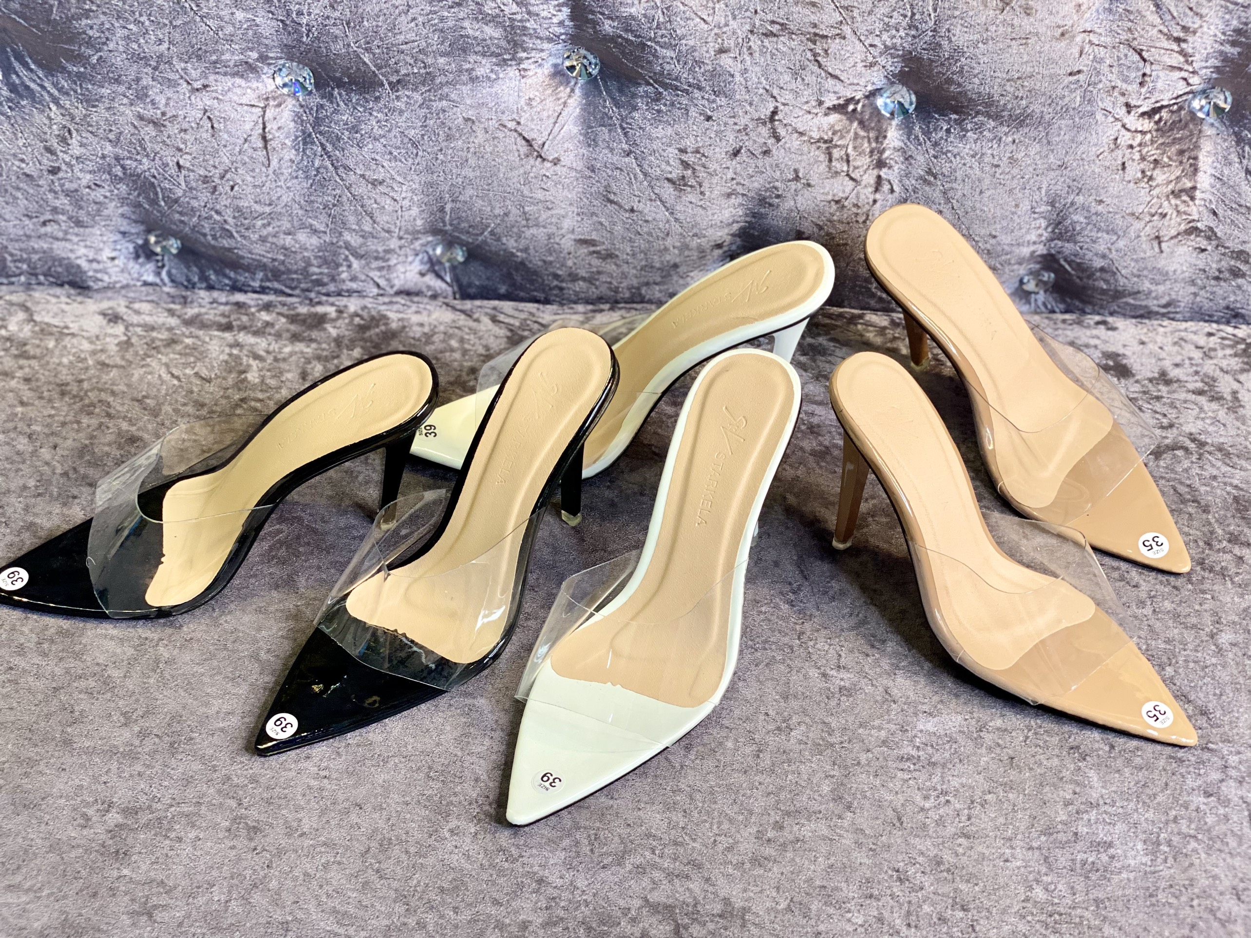 Cao gót mũi nhọn đế nhọn quai trong đế cao 9cm