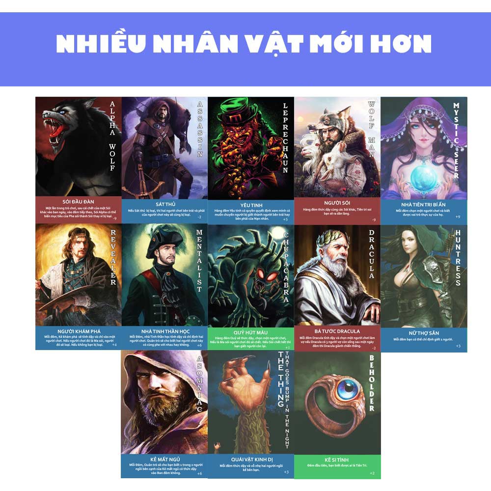 Tổng Hợp Lá Bài Ma Sói Mở Rộng Chọn Lọc Từ Các Bản Mở Rộng ( Mua Kèm Bộ Ma  Sói Tiện Lợi) | Lazada.Vn