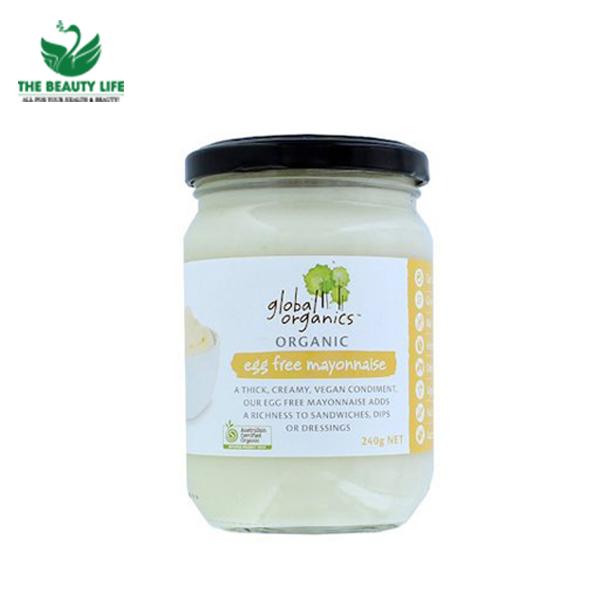 Sốt mayonnaise không trứng hữu cơ global organics 240g