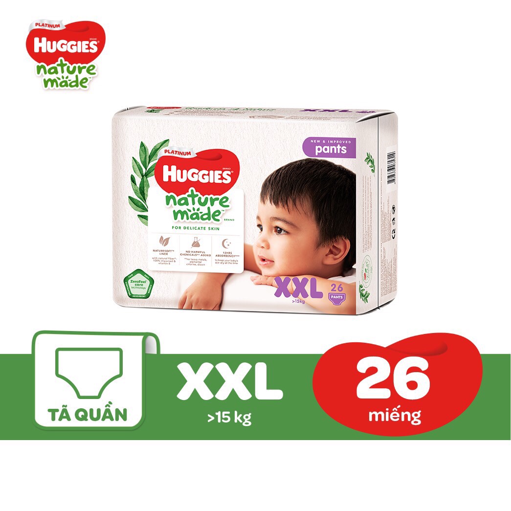 Tã/Bỉm quần cao cấp Huggies Platinum NatureMade