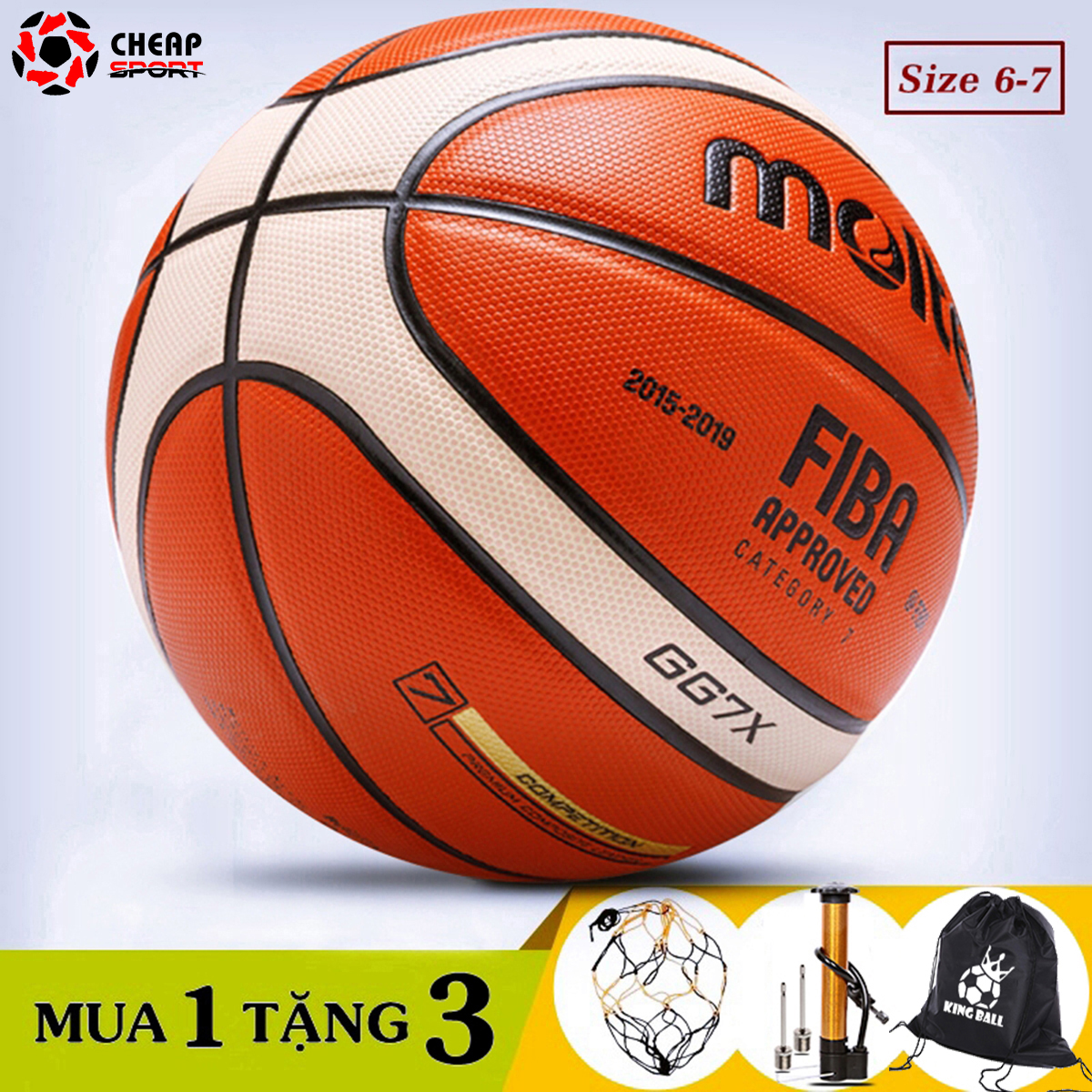 Quả Bóng Rổ Da Size Số 6 7 Banh Bóng Rổ Trẻ Em Cao Cấp Tiêu Chuẩn Thi Đấu Phù Hợp Sân Bóng Rổ Ngoài Trời Outdoor & Indoor