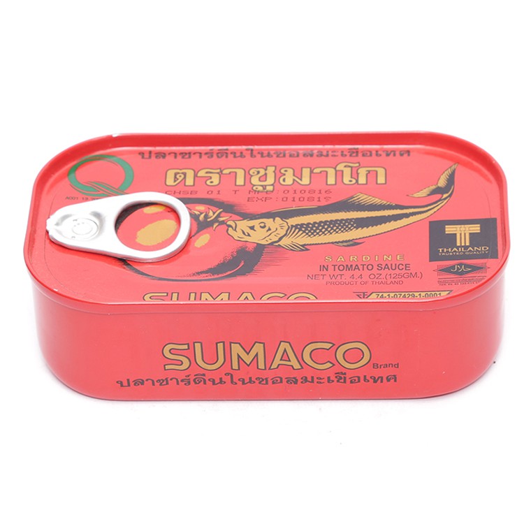  Cá Mòi Hộp Sốt Cà Sumaco Thái Lan - Hộp125gram 