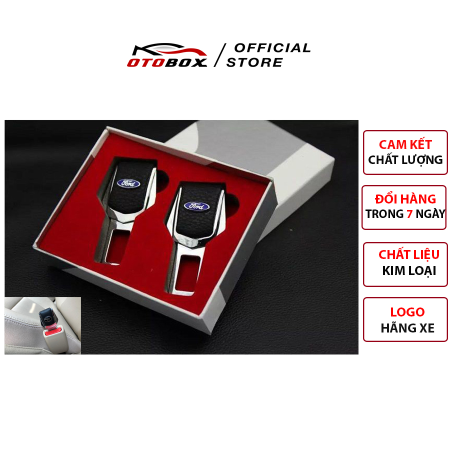 Chốt cài dây an toàn xe ô tô chính hãng OTOBOX chốt cắm ngắt chuông đai an toàn chất liệu inox cao cấp, có đủ logo các hãng xe
