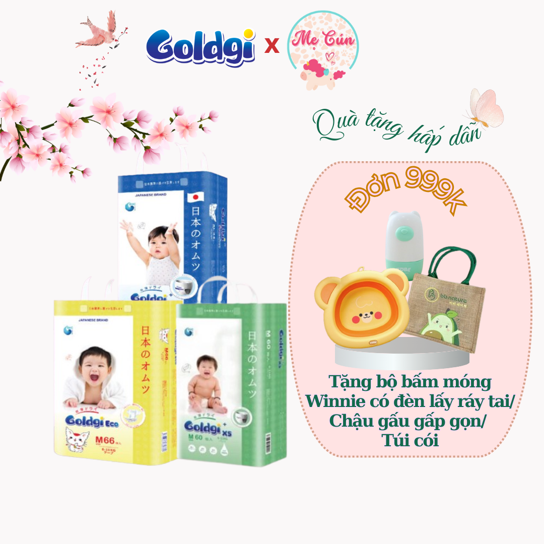  Bỉm dán quần Nhật Bản Goldgi Premium X5 Eco đủ size NB92 S84 M66 M60 L56 L48 XL46 XL44 XXL34 
