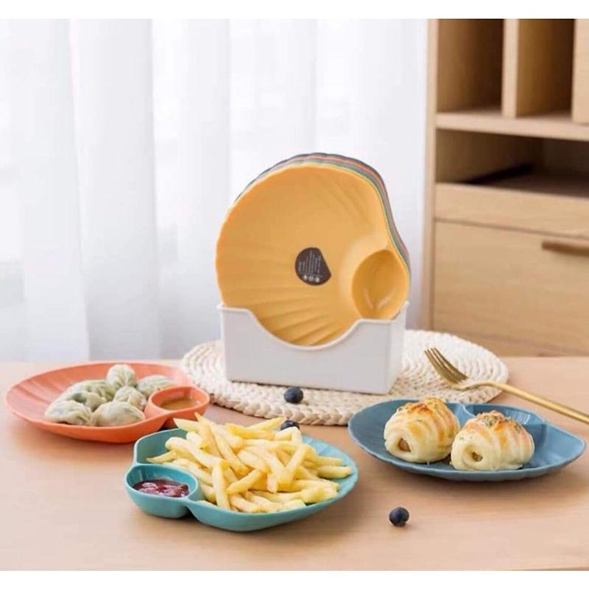 4 đĩa hình sò 2 ngăn siêu đẹp. đtvm