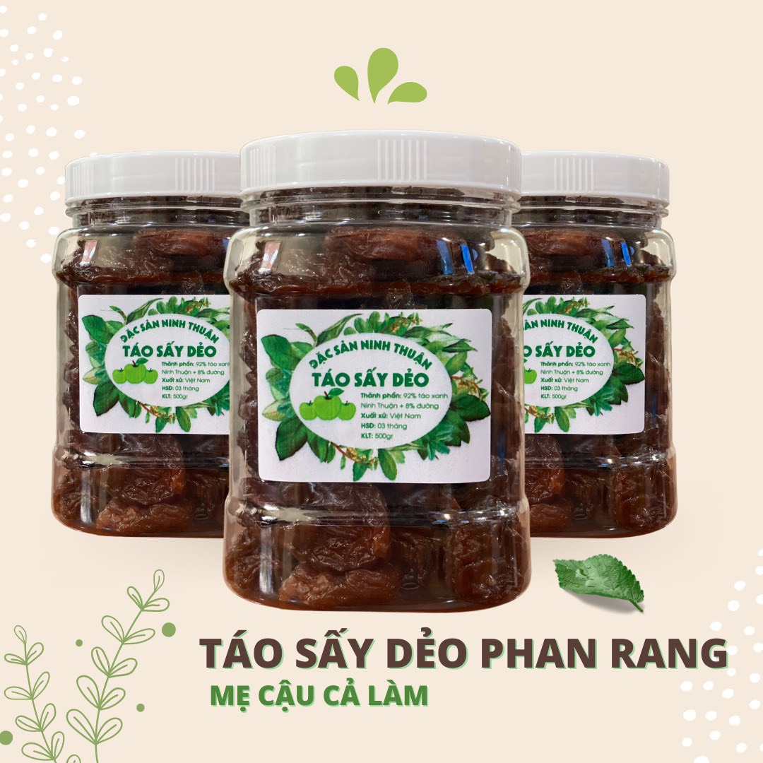 [HÀNG CÓ SẴN] TÁO SẤY DẺO ÍT ĐƯỜNG ĐẶC SẢN PHAN RANG NINH THUẬN 500gr