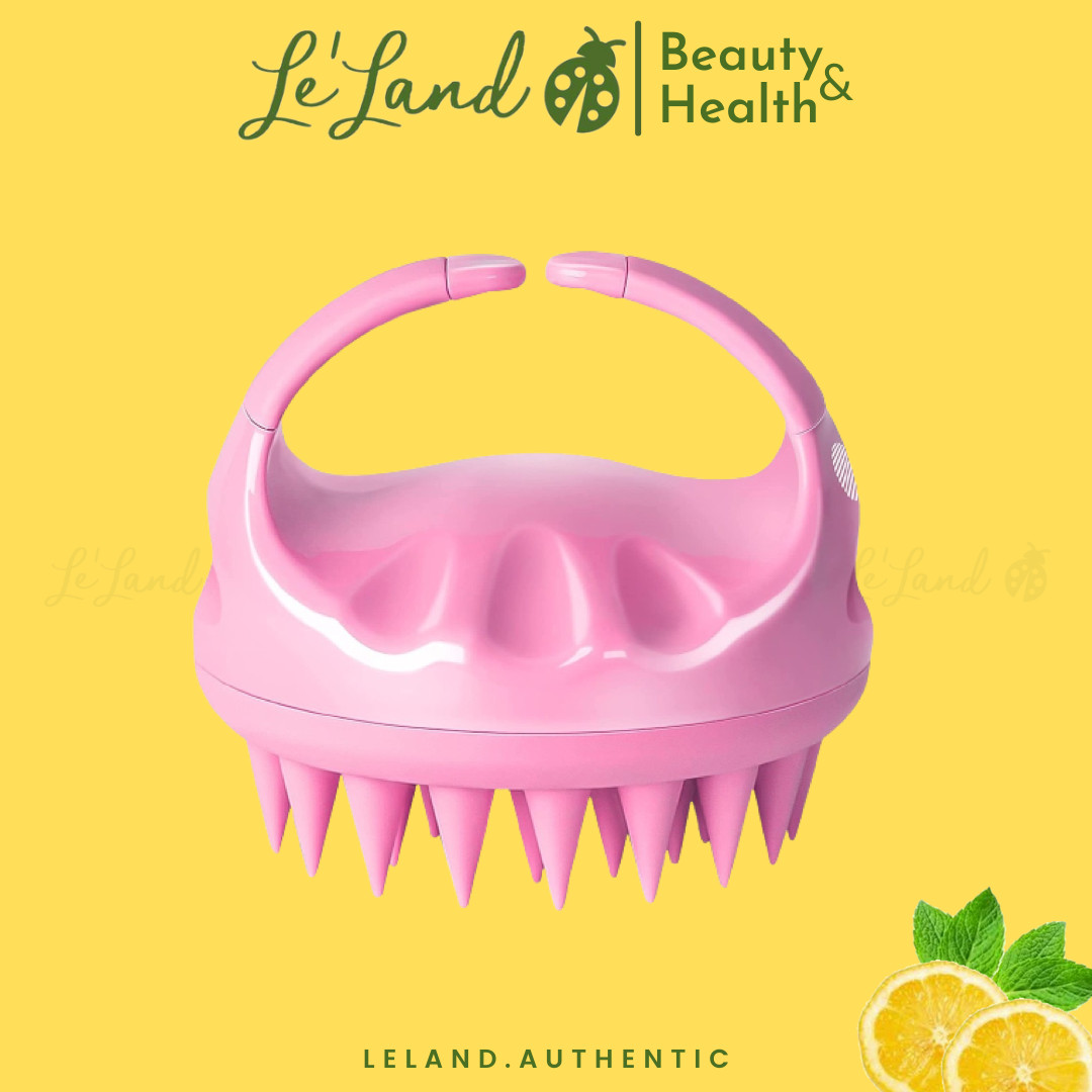 Bill us - lược gội đầu và kích thích da đầu 2in1 heeta shampoo brush màu hồng - lelandauthentic leland