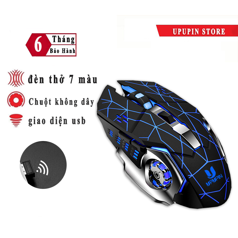 Chuột Không Dây Gaming led PC/Laptop, Chuột Không Dây văn phòng, Chuột máy tính chơi game cho laptop