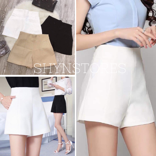 Quần short nữ Shynstores - quần đùi nữ thời trang cạp cao khóa lưng túi chéo vải tuyết mưa dày đẹp cao cấp