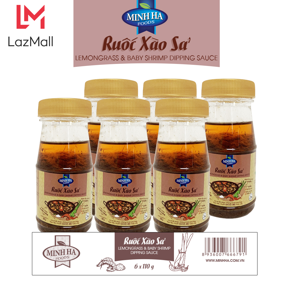 Lốc 6 hũ ruốc xào sả 110g/hũ - thương hiệu minh hà foods