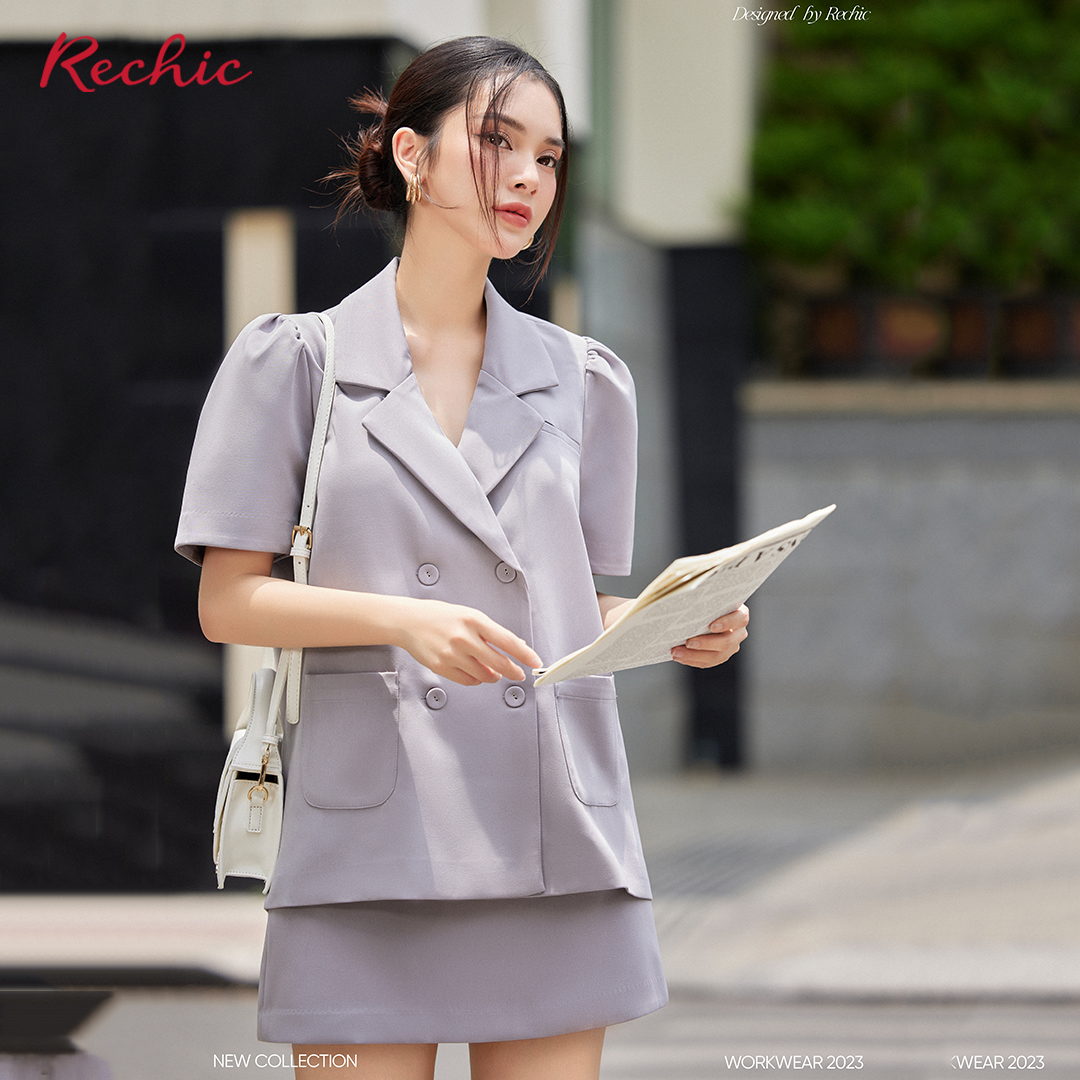 Rechic chân váy nữ bae skirt dáng chữ a trơn cơ bản