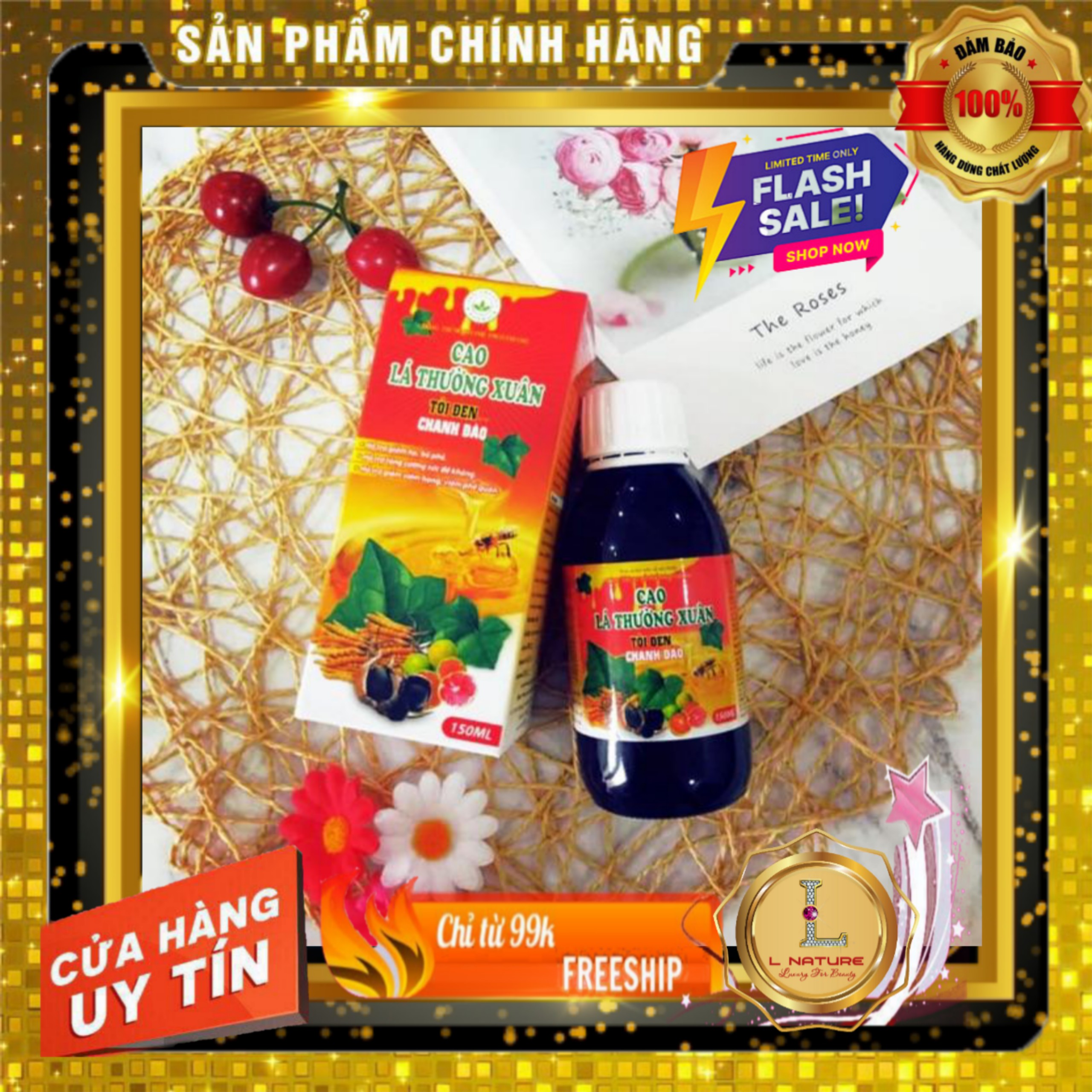Cao ho lá thường xuân tỏi đen chanh đào