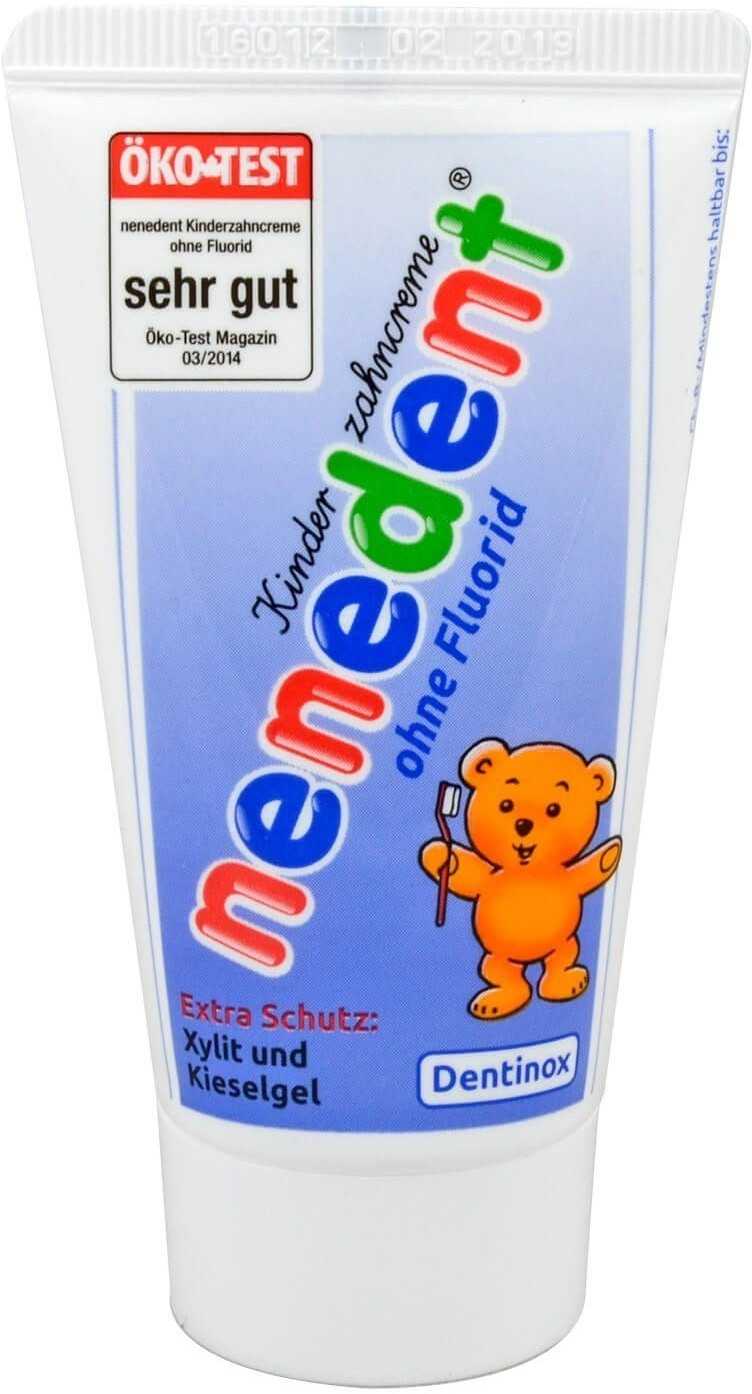 Kem đánh răng trẻ em không chứa Fluorid Đức 0-6 tuổi Dentinox Nenedent Kinderzahncreme ohne Fluorid (50ml)