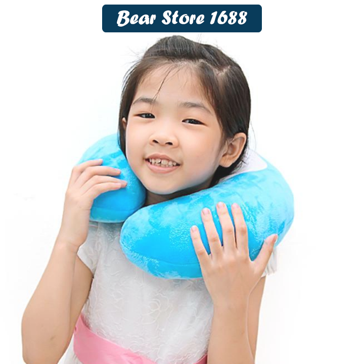 Gối Chữ U, Gối Kê Cổ Doremon Chất Liệu Vải Nhung Cao Cấp Mềm Mịn THOẢI MÁI ÊM ÁI