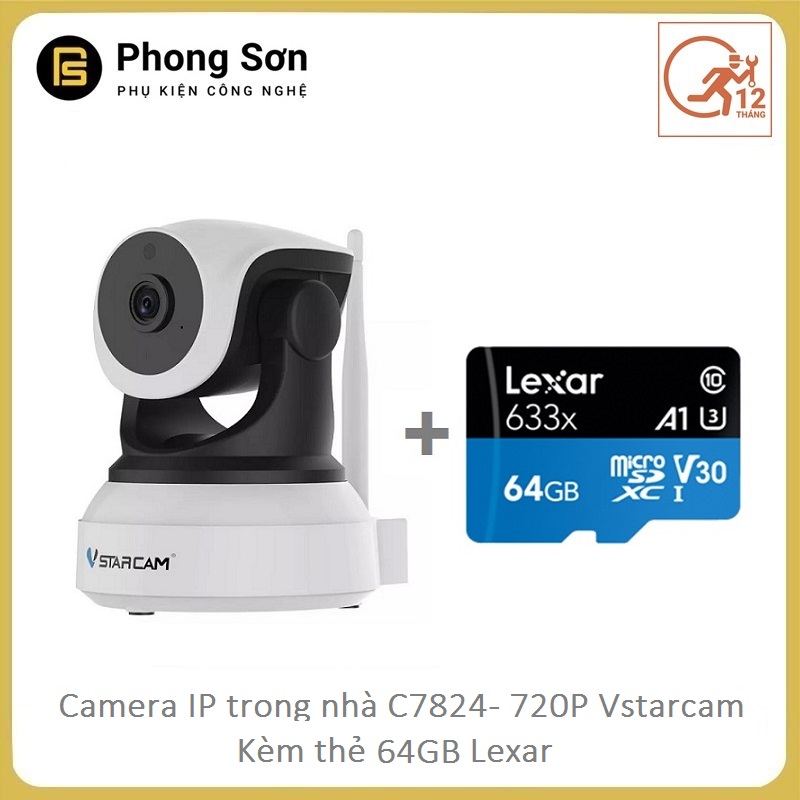Camera wifi ip c7824 720p vstarcam