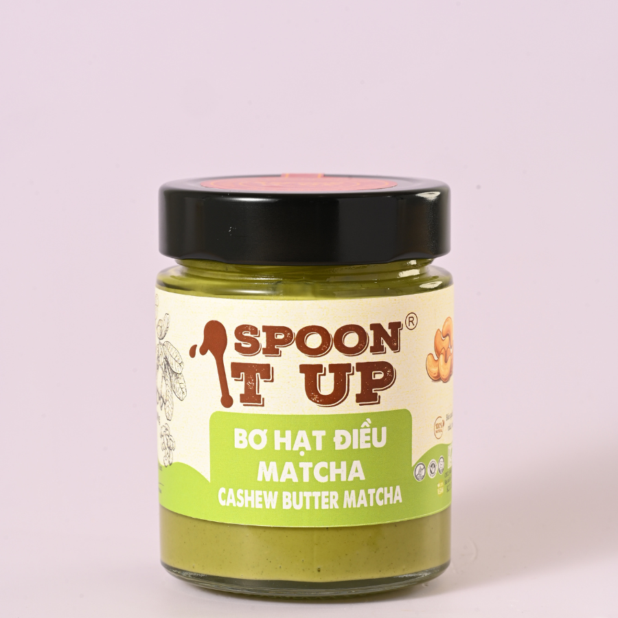 Bơ Hạt Điều Matcha Ăn Kiêng, Thuần Chay, Không Đường, Giàu Dinh Dưỡng - Spoon It Up