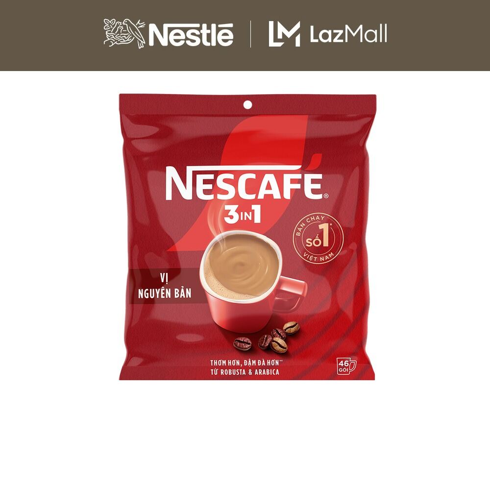 [ƯU ĐÃI THÁNG 4] Cà phê hoà tan NESCAFE 3IN1 công thức cải tiến - vị Nguyên Bản (bịch 46 gói)