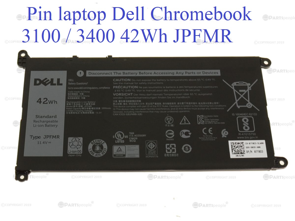 🎁 PIN ZIN 🎁 Pin laptop Dell Chromebook 3100 / 3400 42Wh 3-cell JPFMR