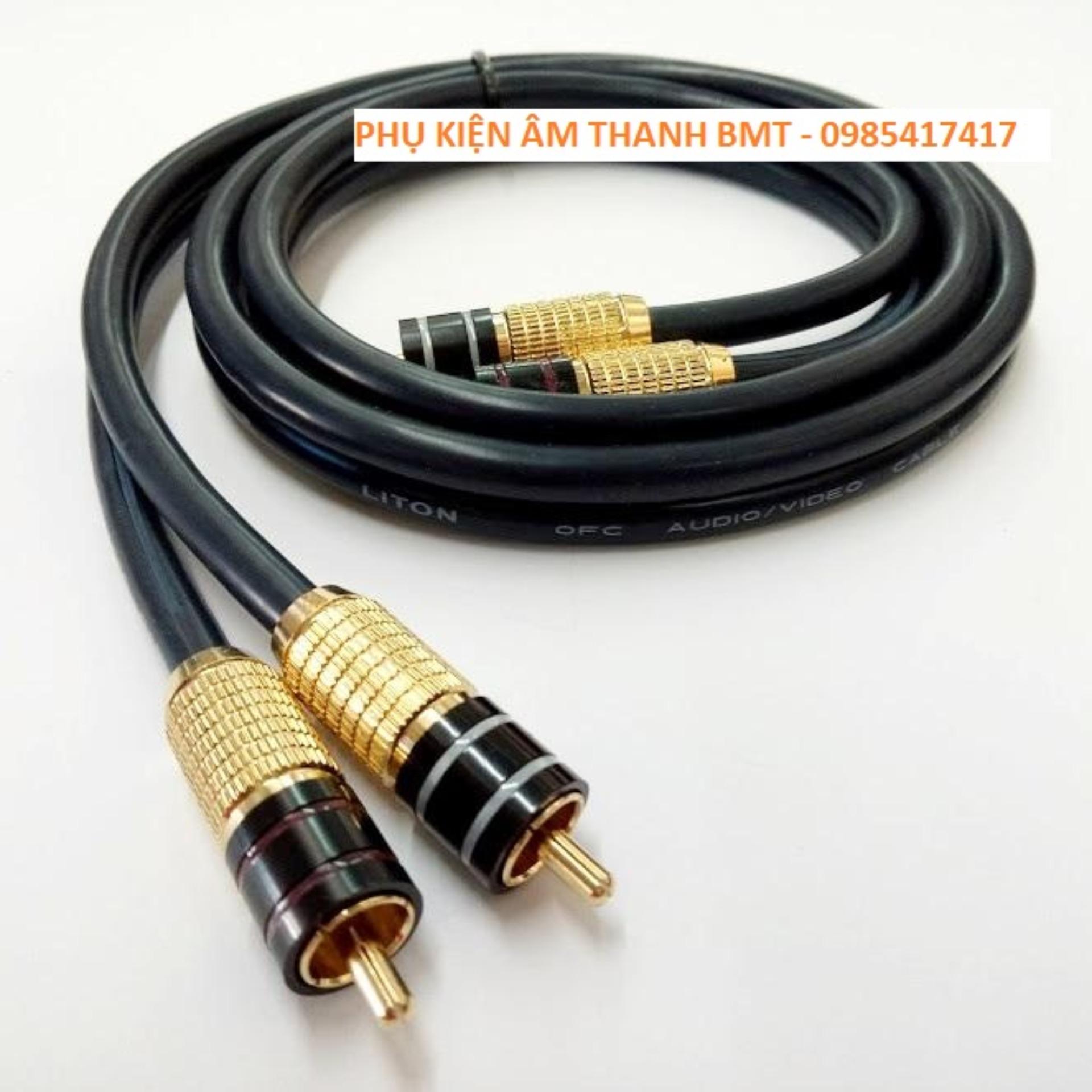 Dây av 4 đầu bông sen liton xanh 2m