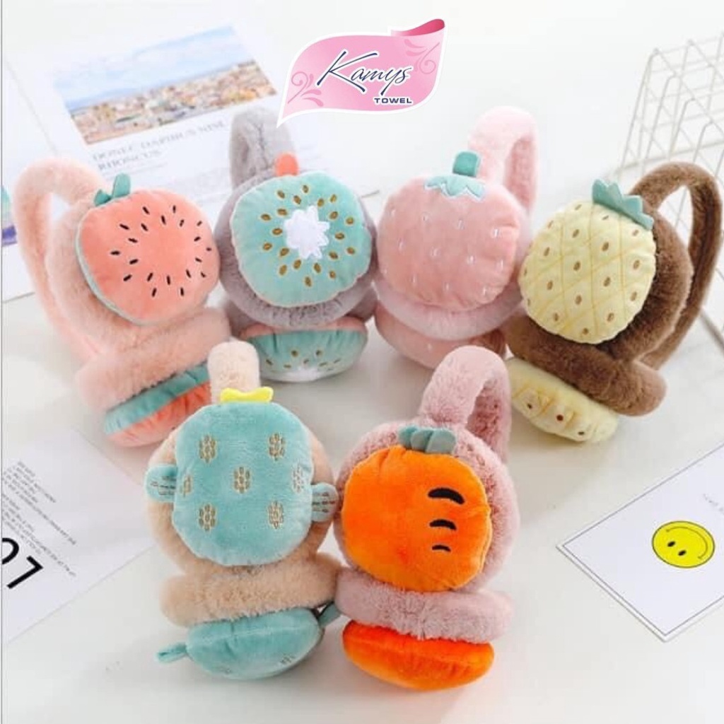 Bịt Tai Giữ Ấm Mùa Đông, Chống Ồn Siêu Kute Dễ Thương Họa Tiết Hình Hoa Quả