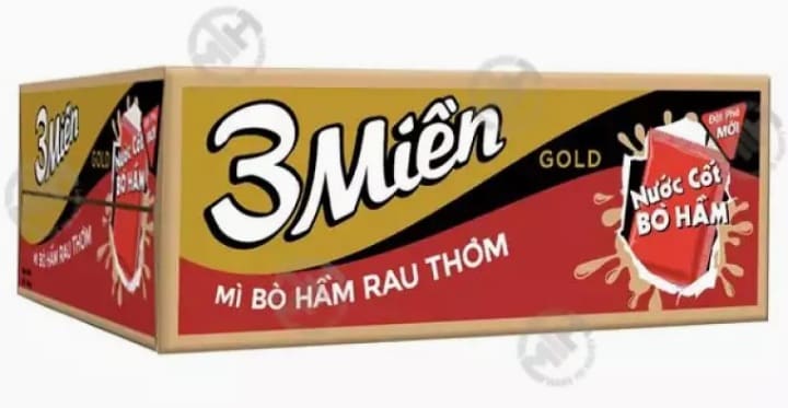 Mì 3 miền tôm chua cay & bò hầm rau thơm 75gx30 gói