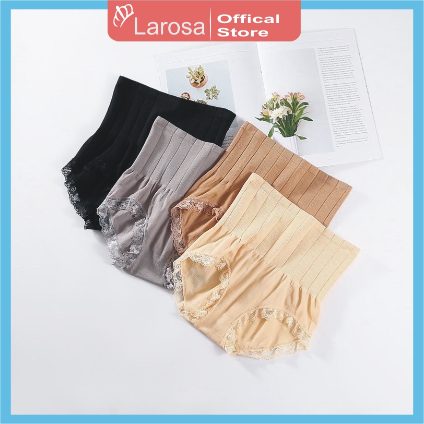 Quần lót gen bụng larosa store , quần lót nịt bụng nữ viền ren munafie a48