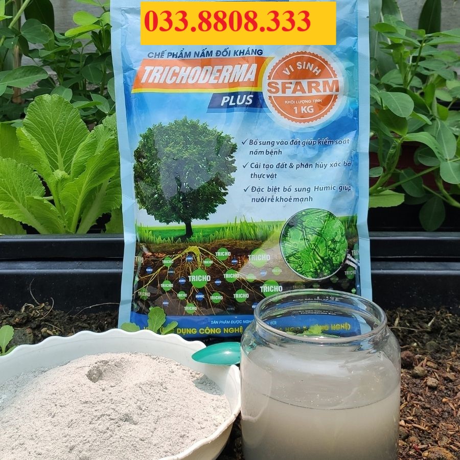 Chế phẩm nấm đối kháng trichoderma plus sfarm kiểm soát nấm - chính hãng
