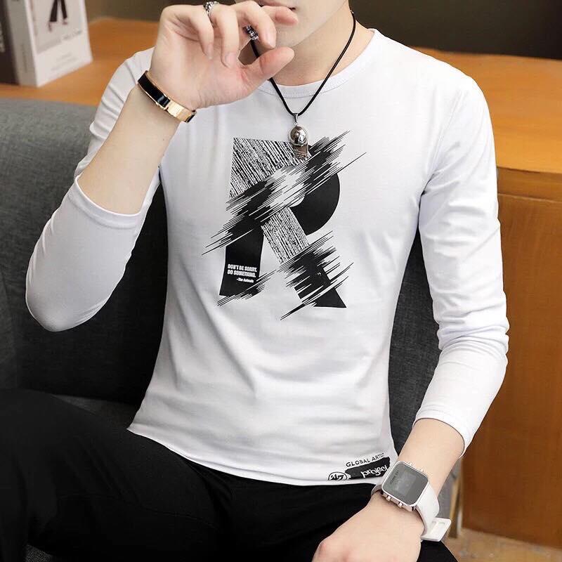 ÁO THUN NAM CỔ TRÒN TAY DÀI CAO CẤP CHẤT COTTON MỀM MỊN THÍCH HỢP CHO THỜI TIẾT THU ĐÔNG LALAS SHOP ADT24