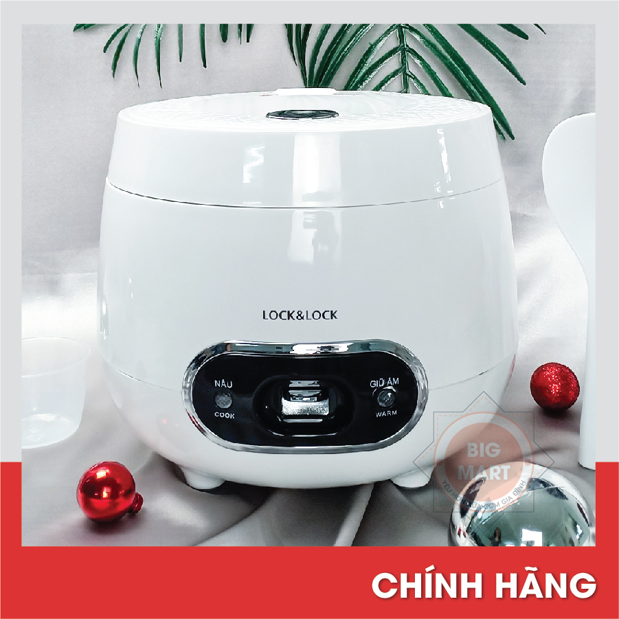Nồi cơm điện mini 0.8 lít lock&lock ejr426 - hàng chính hãng - bảo hành 12 tháng, điều khiển cơ dễ dàng, chống dính tốt