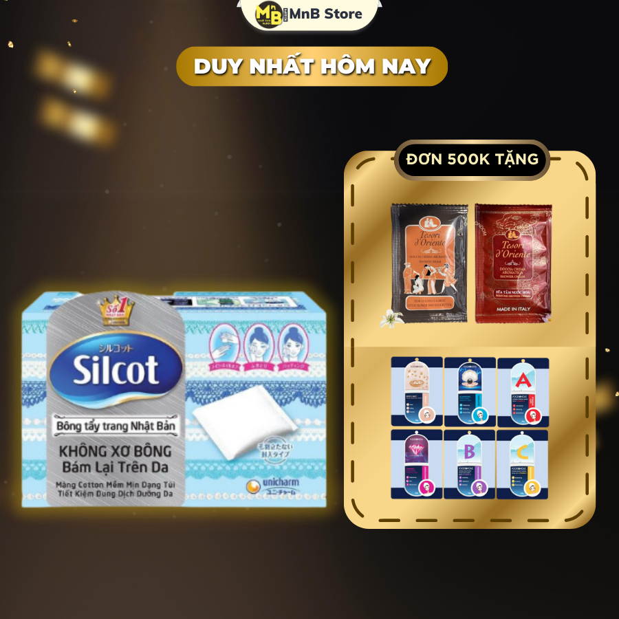 Combo 2 hộp bông tẩy trang Silcot siêu mềm dai không sơ vữa an toàn cho da nhạy cảm da mụn 82 miếng