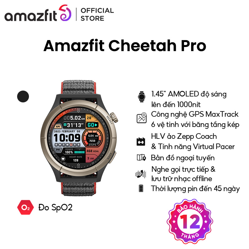 Đồng hồ thông minh Amazfit Cheetah Pro - GPS độc lập - Nghe gọi trực tiếp