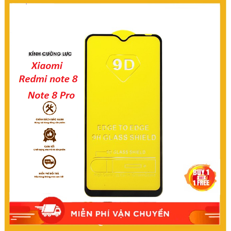 Xiaomi redmi note 8 và note 8 pro cường lực 9d full màn