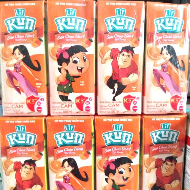 Lốc 4 hộp sữa Kun trái cây hộp 110ml - Kun trái cây