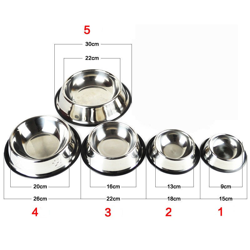 Bát ăn inox cho chó, mèo – Chén ăn cho chó, mèo ( NHIỀU SIZE)