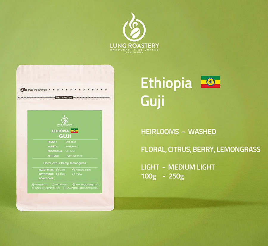 Cà phê nguyên hạt nhập khẩu Ethiopia Guji.