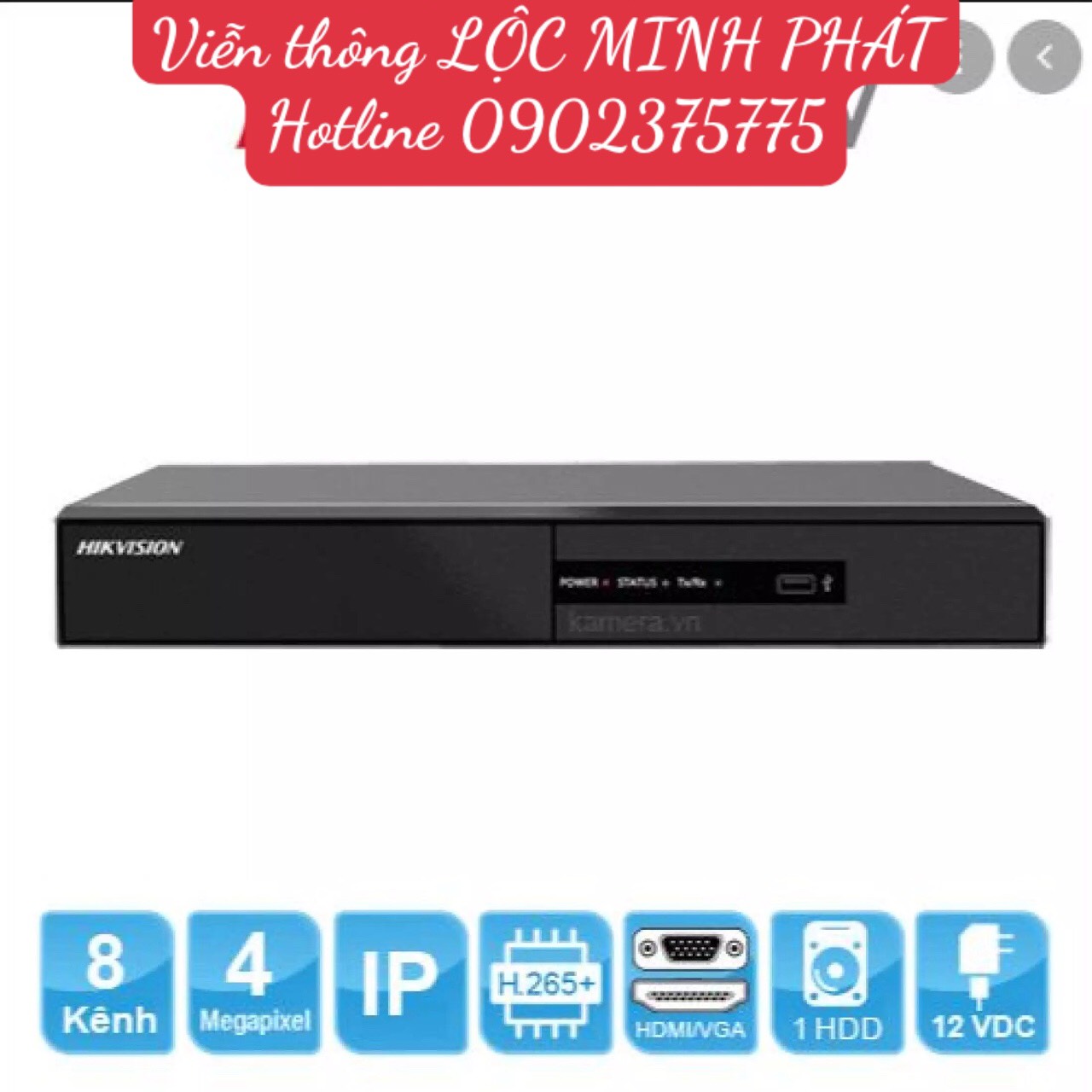 Đầu ghi hình camera ip 8 kênh hikvision ds-7108ni-q1/m hàng chính hãng
