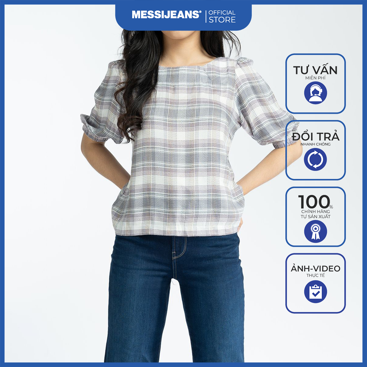 Áo kiểu nữ ôm tay messi ssw-829