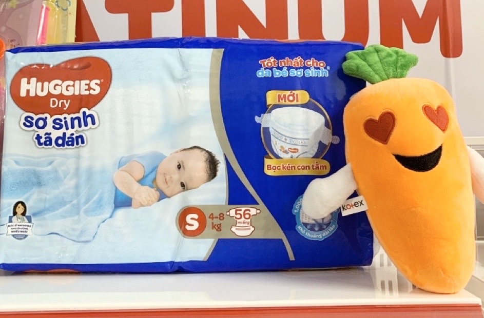 Tã dán sơ sinh Huggies Dry S 56