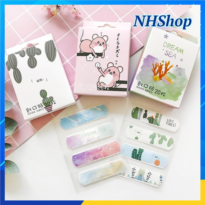 Hộp băng keo cá nhân Họa tiết XINH XẮN (20 miếng) - NHShop