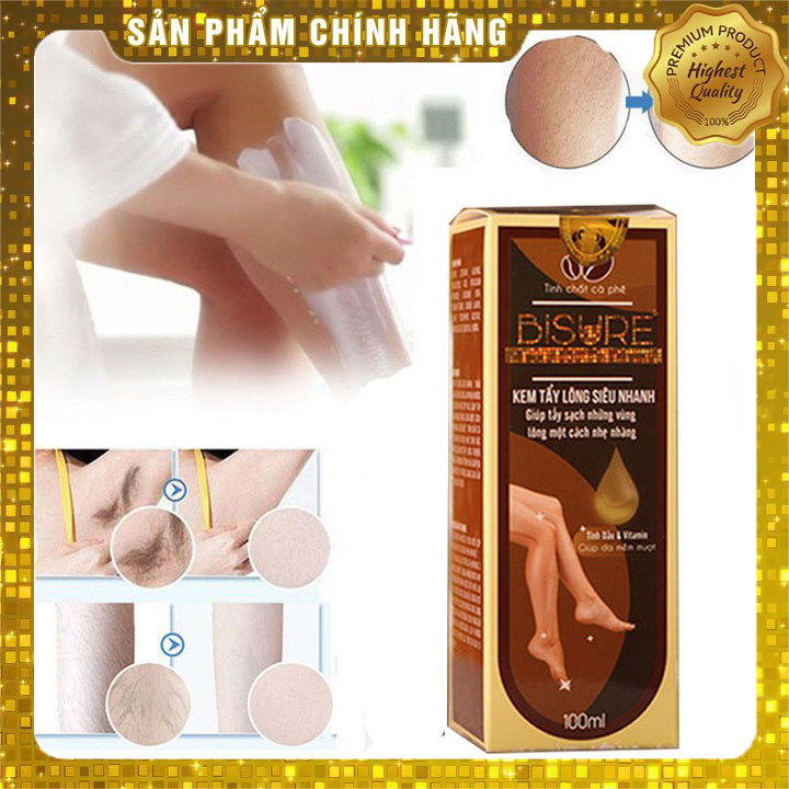 Kem tẩy lông Bisure 100G  Tẩy sạch lông tay/chân/nách/vùng kín vĩnh viễn
