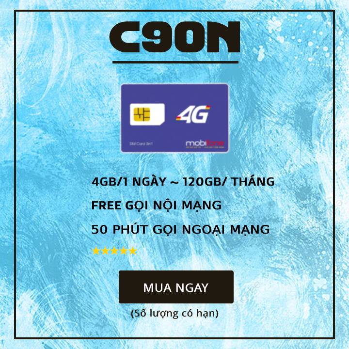 FREESHIP - CHƯA KÍCH HOẠT [HCM]Sim 4G Mobifone C120 khuyến mãi 120GB/tháng