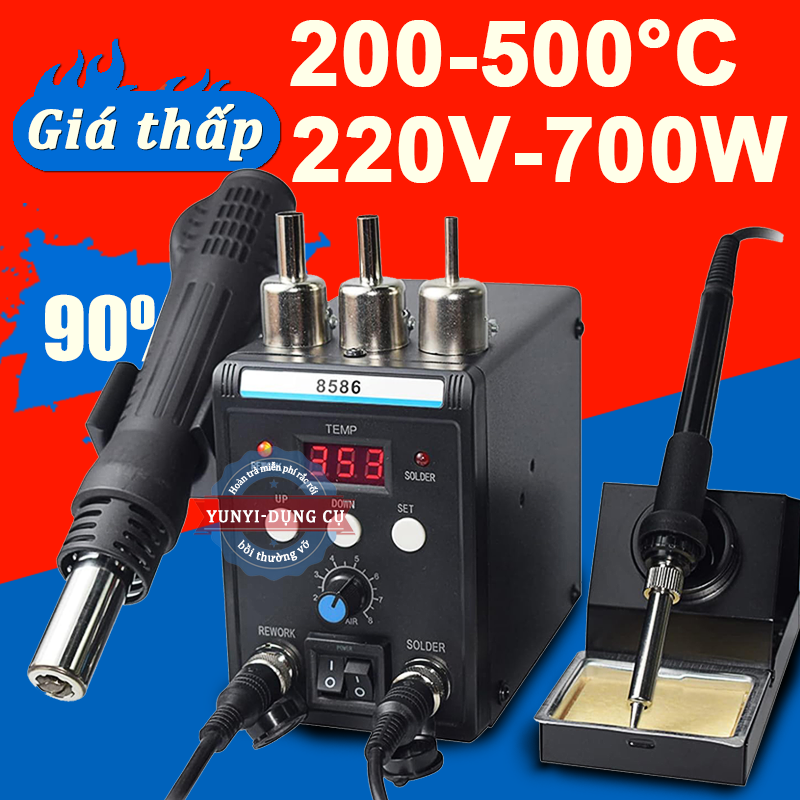 Máy hàn điện tử mini 8586,220v-60w điều chỉnh nhiệt độ,lên nhiệt nhanh 200-500°c